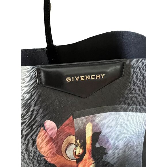 Givenchy Bambi Disney Textured Coated Canvas X-Large Antigona Tote Black Purse H - Picture 2 of 16